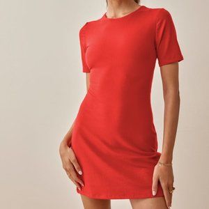 Reformation Kendy Dress (Tomato) Size S